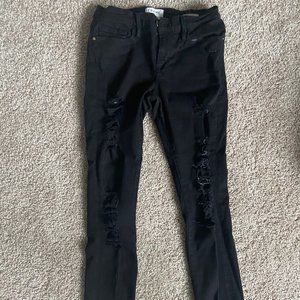 Frame Le Skinny color ripped jeans SZ 27 / Black